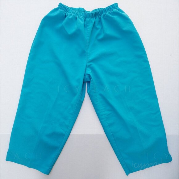 Units Vtg 90s Women’s Capri Pants Size Small Blue/Turquoise High Waist Pull On - Picture 1 of 10